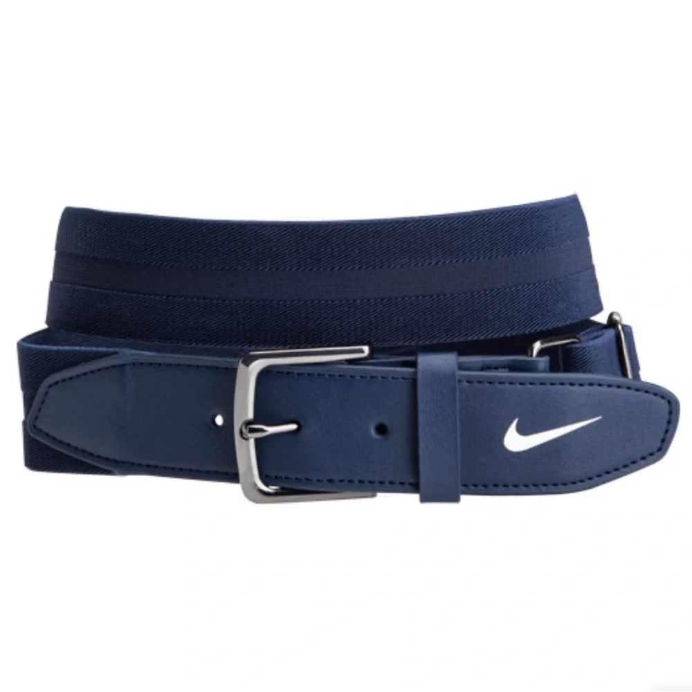 NIKE One Size Navy Blue Swoosh Elastic Baseball Belt O/S